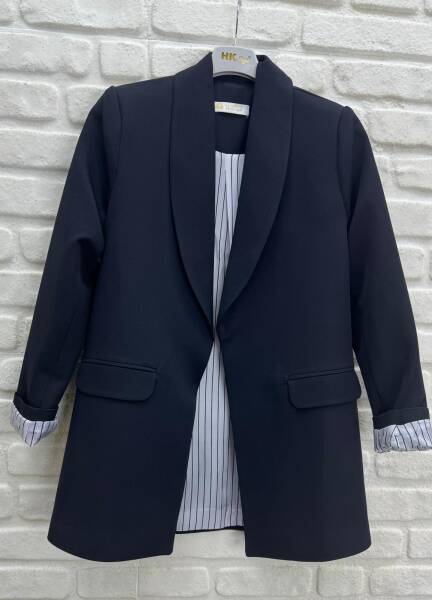 Çift Cepli Blazer Ceket Siyah 9887 - 1