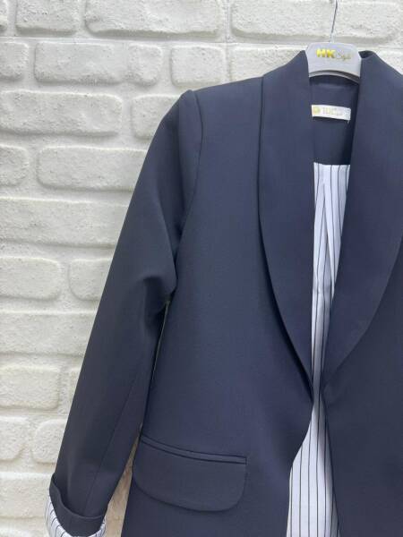 Çift Cepli Blazer Ceket Siyah 9887 - 2